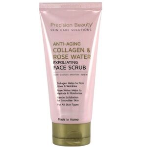 Precision Beauty Anti-Aging Collagen & Rose Water Exfoliating Face Scrub New